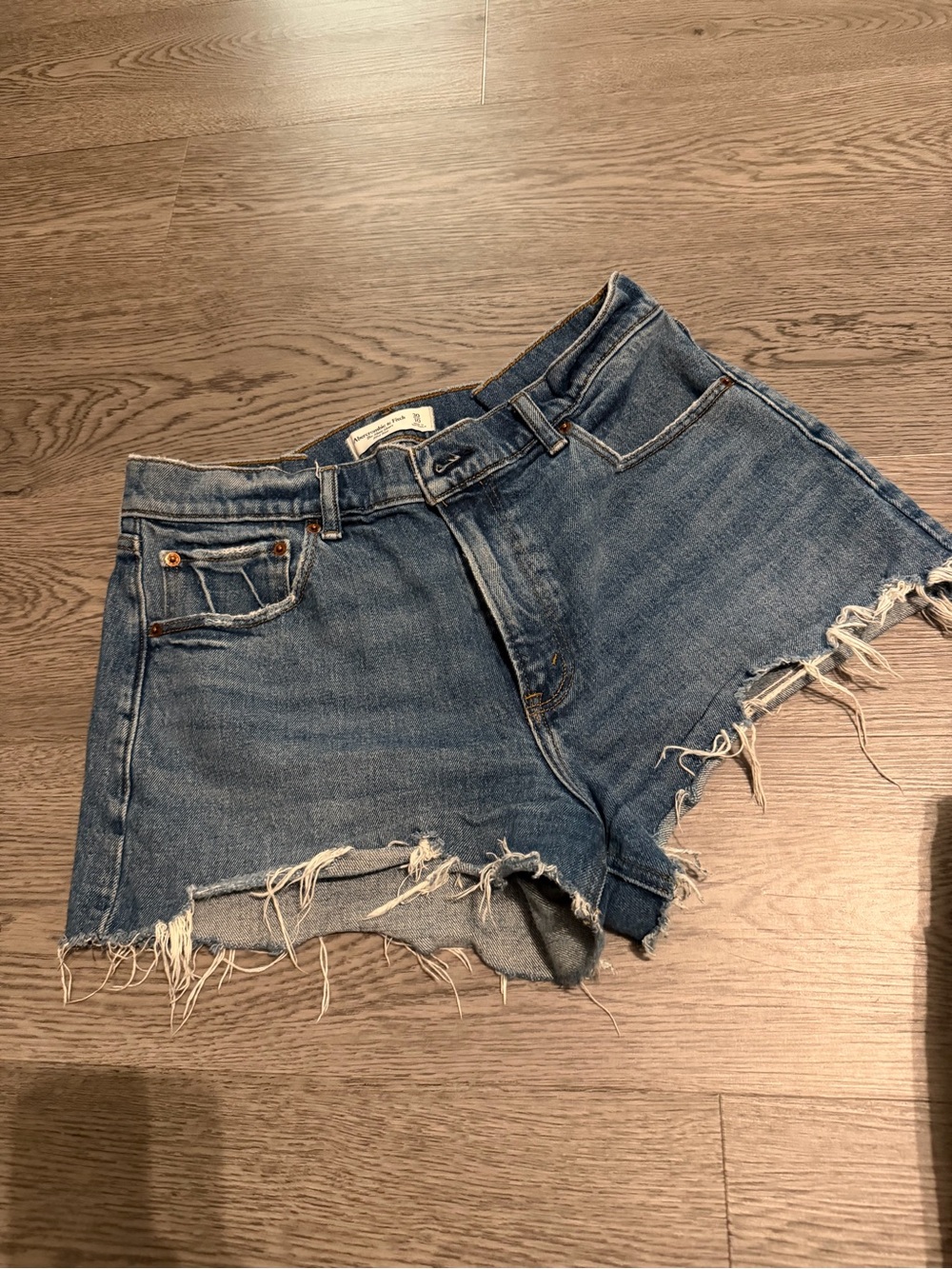 Abercrombie & Fitch Distressed Blue Denim Cutoff Shorts